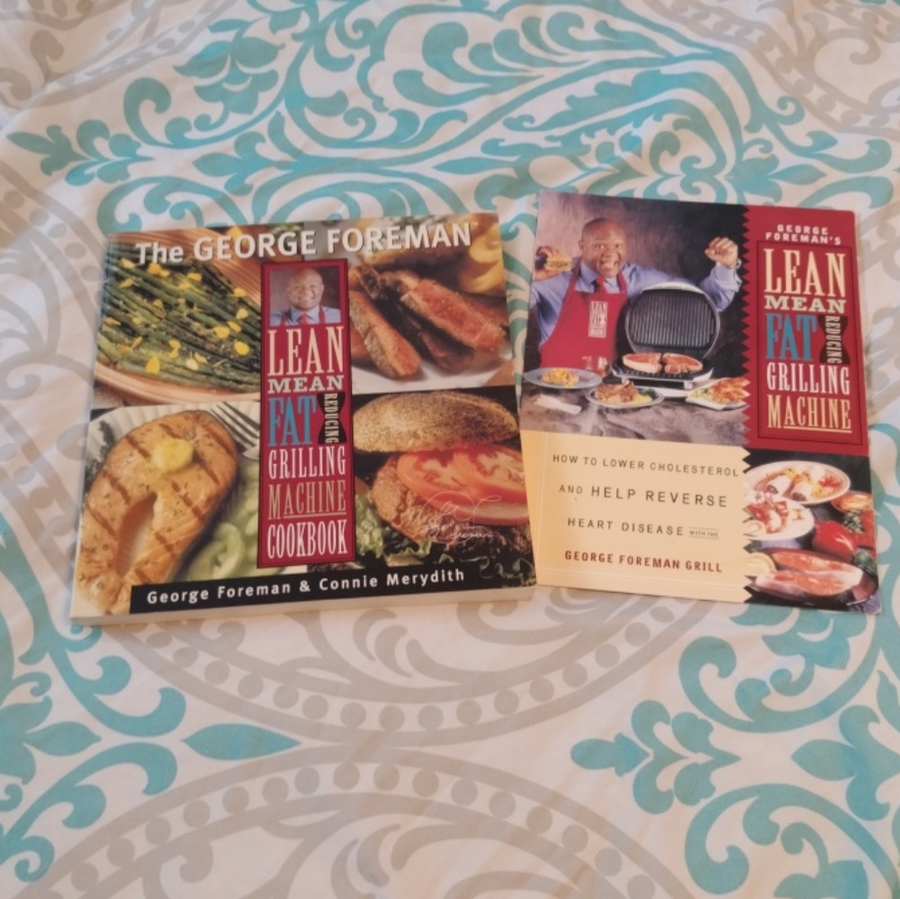 Vintage George Foreman Grill Cookbook Set - Black and Red